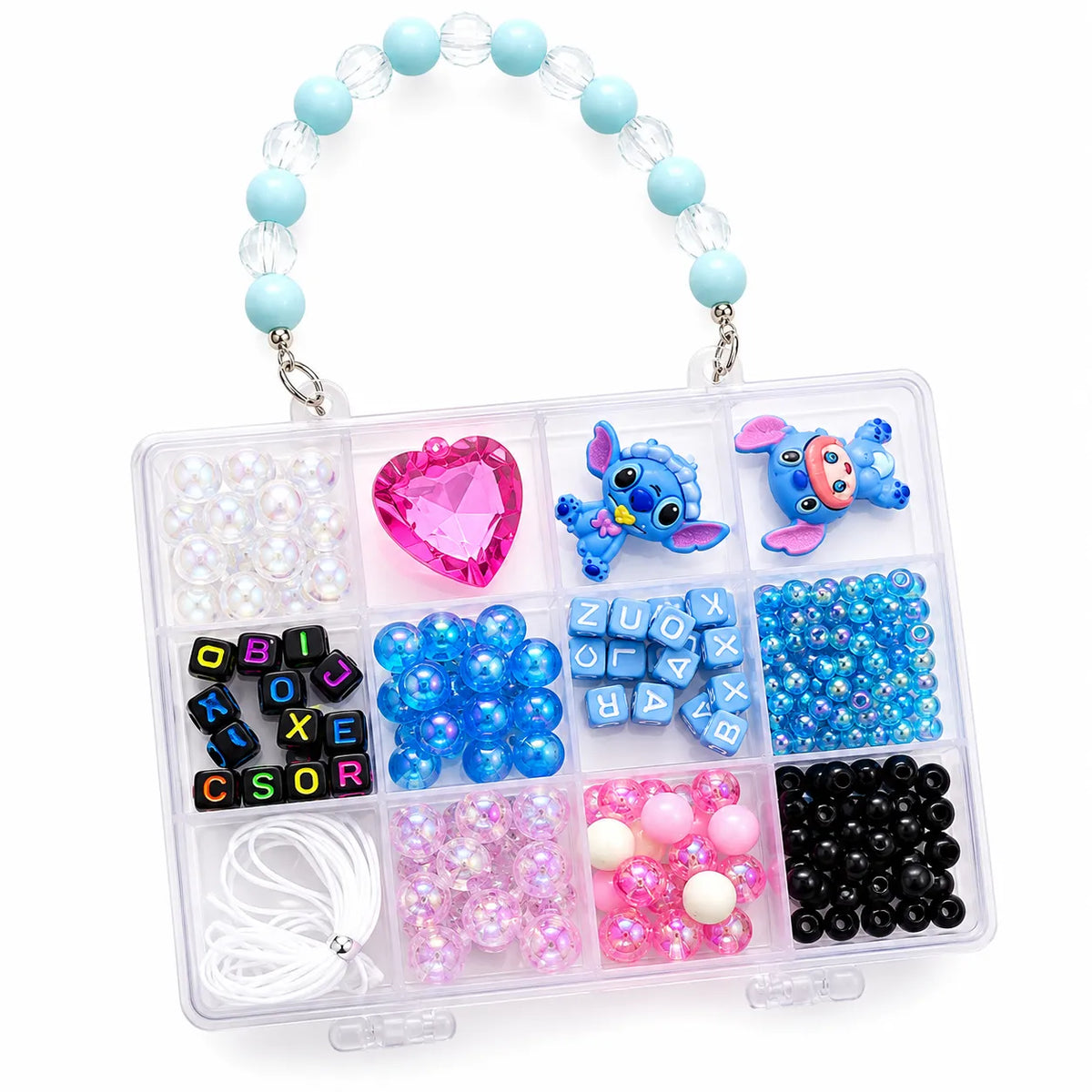 Disney Stitch Bracelet Making Kit for Girls | DIY Beads, Alphabet Beads & Cute Charms Craft Set