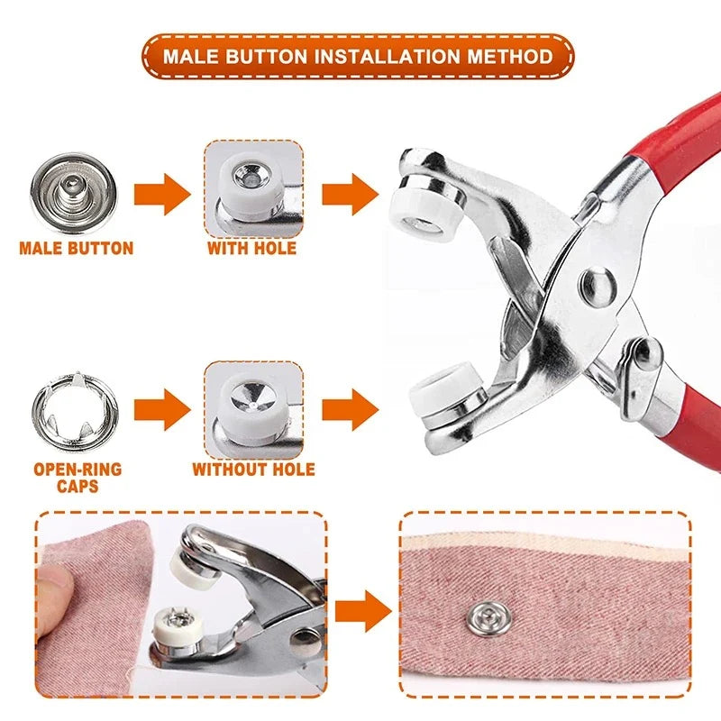 Metal Snap Button Plier Tool for Tich Buttons and DIY Sewing