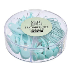 DL Stationery Set Clips & Push Pins, Paper Clips, Binder Clip, Plastic Clips Multi Set Multicolor