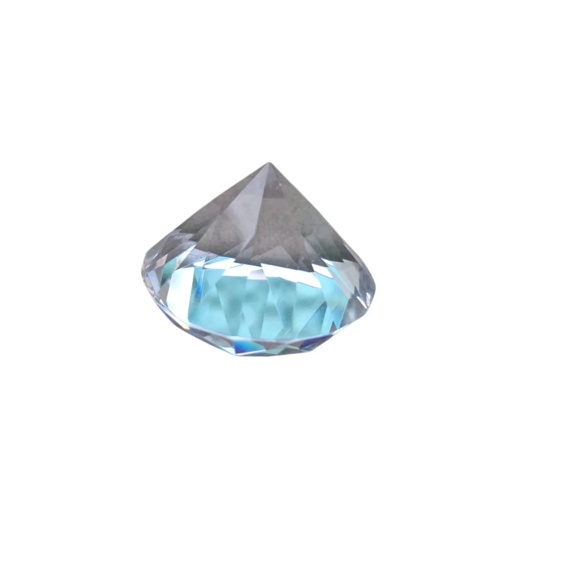 Crystal diamond-shaped paperweight for office or home decor