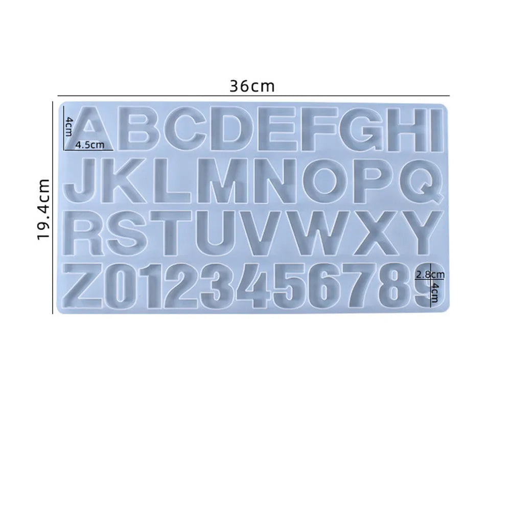 DIY silicone molds A-Z letters and numbers for crystal epoxy resin pendants and 3D jewelry
