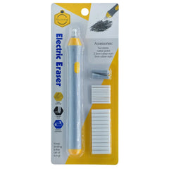 Keep Smiling electric eraser with 22 refills, 2.3mm and 5mm eraser sizes, dual holders for precise detailing and bold highlights