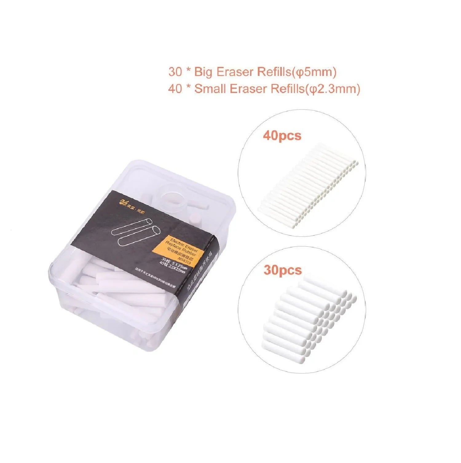 Premium pencil eraser set with thick and thin erasers, durable artist and office erasers for drawings, sketches, and paintings
