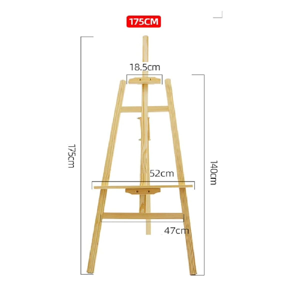 175cm fine art wooden A-frame easel for painting, drawing, and displaying large artworks
