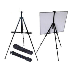 Foldable adjustable art easel stand for canvas board with lightweight telescoping tripod design