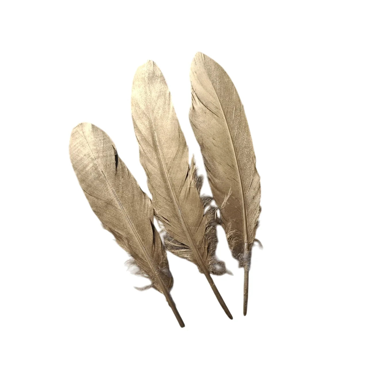 3 PCS golden and silver decorative feathers for home décor, DIY crafts, and event decorations