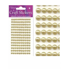Golden pearl bead sticker strips for art, craft, and DIY decoration