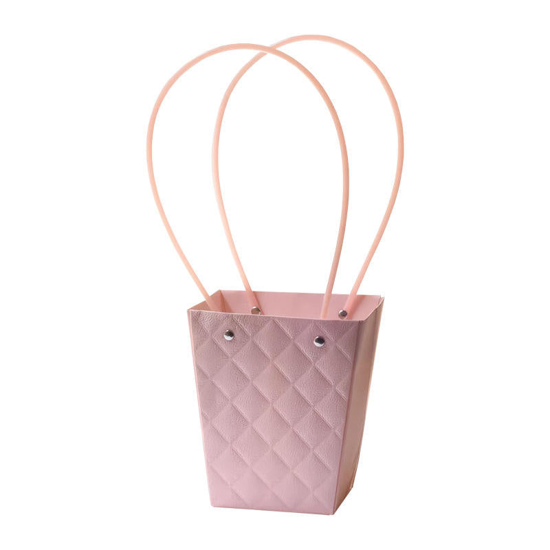 Mini quilted faux leather handbag with handles for everyday use and gifting