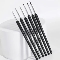 Keep Smiling 6pcs detail paint brushes nylon hook line pens for acrylic and watercolor painting