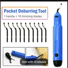 Hand trimming knife deburring scraper RB1000 with chamfer tool, 10 blades for trimming resin, plastic, and aluminum alloy edges