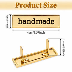 Handmade Golden Metal Tag 1 Piece for Bags and DIY Craft Projects