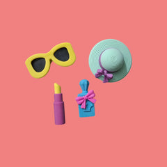 Girl Power 1 box of 4 small / mini erasers (1-3cm) / fancy erasers / rubbers - stationery rubber for kids - girls and boys