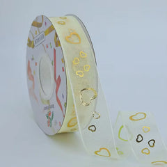 Satin organza border chiffon ribbon, 25cm wide and 10 yards long, for gift wrapping, decorations, and craft projects