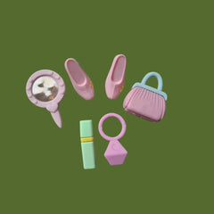 Girl Power 1 box of 4 small / mini erasers (1-3cm) / fancy erasers / rubbers - stationery rubber for kids - girls and boys