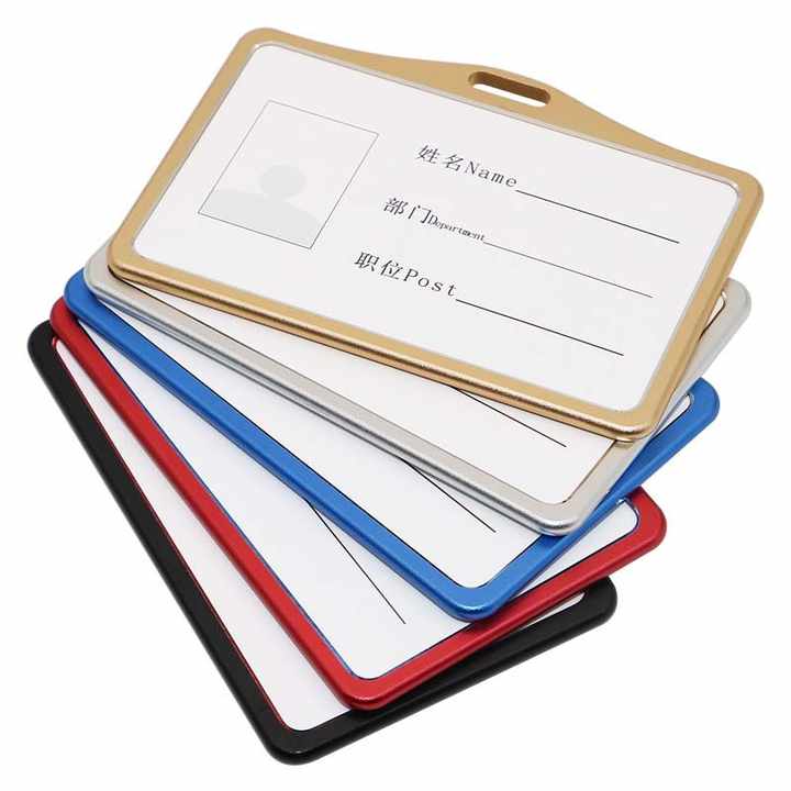 horizontal aluminum material card badge holder for id card and bus card 1 pc