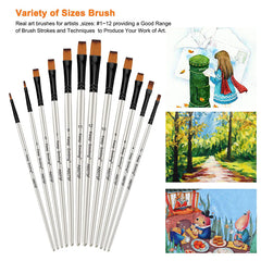 Keep Smiling A6075F Wooden Drawing Paint Brush Set 12pcs