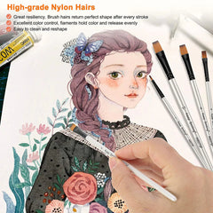 Keep Smiling A6075F 12pcs Drawing Paint Brush Set Wooden