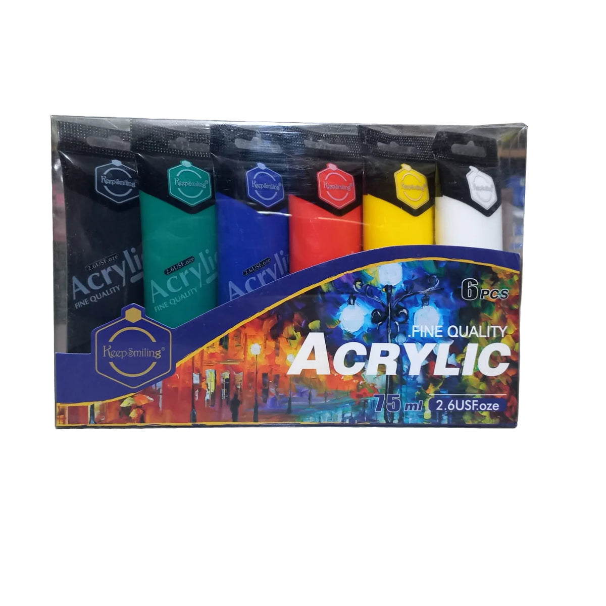 Keep Smiling acrylic Paint Color Pack Of 6 - 75ml