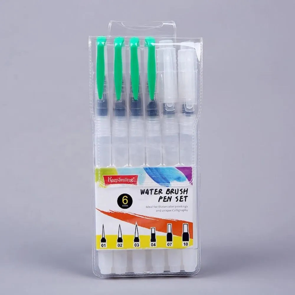 Watercolor brush pen refillable calligraphy drawing pen pack of 6 for painting and sketching