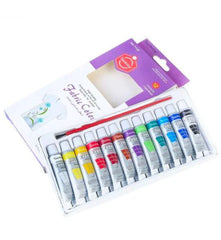 Keep Smiling fabric color set, 12 tubes of 6ml, bright colors for fabric painting, clothing, and DIY textile projects