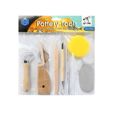 Keep Smiling 10pcs pottery tools set with needle, cutter, loop, and ribbon tools. Ideal for ceramics, clay sculpting, modeling, and DIY art.
