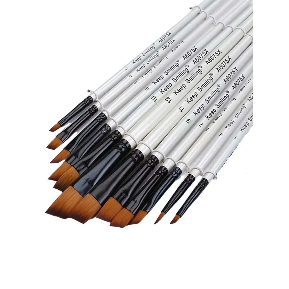 Keep Smiling A6075X Cut Tip Drawing Paint Brush Set 12pcs