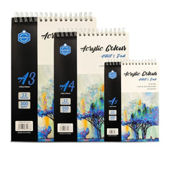 Keep Smiling acrylic pad 12 sheets 300gsm in A5, A4, A3 for acrylic painting and mixed media projects