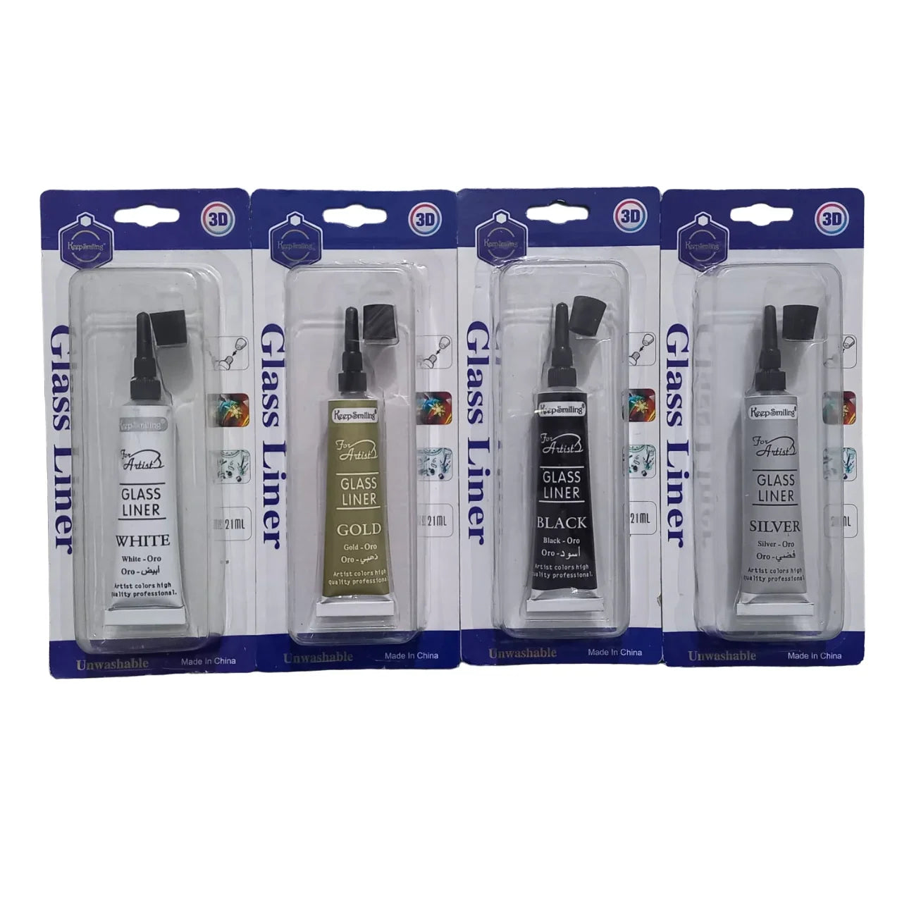 Keep Smiling glass paint liner 3D glass color 21ml for glass and craft artwork