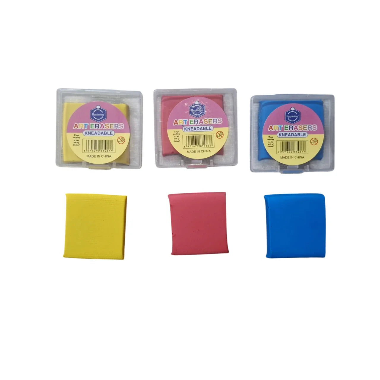 Keep Smiling kneadable eraser in plastic storage box, soft moldable artist eraser for charcoal and pencil drawing, 1 piece