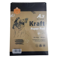 Keep Smiling Kraft paper pad sketchbook, A3 size, 50 sheets, ideal for large sketches, drawings, and craft projects