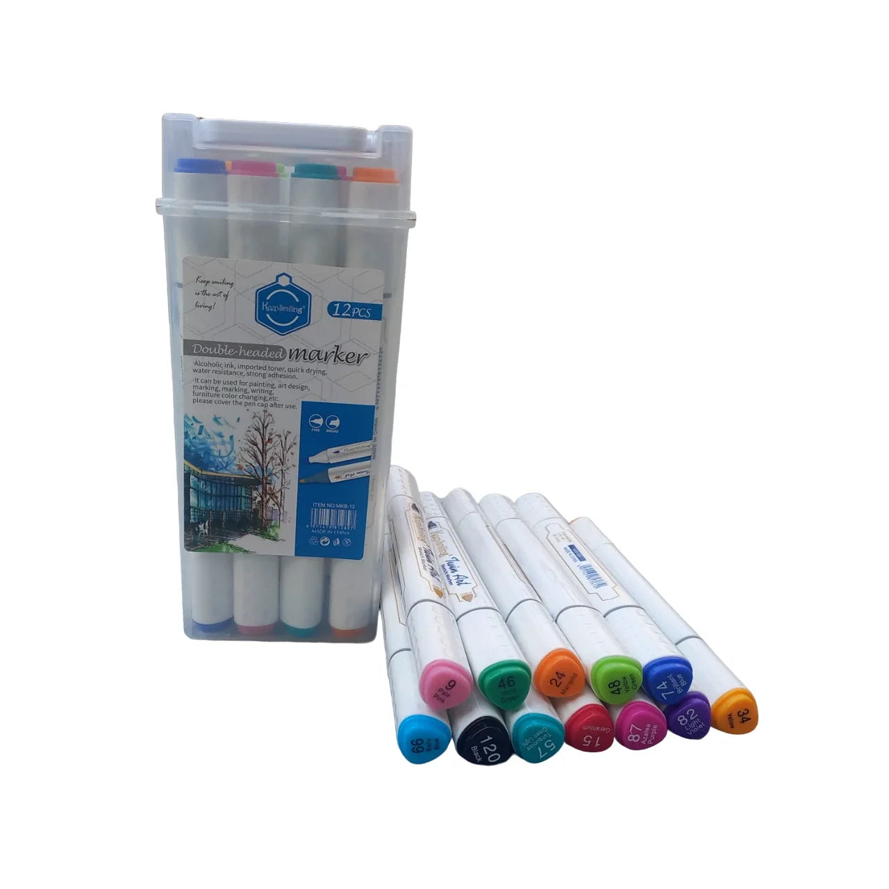 Keep Smiling twin double headed alcohol ink sketch markers for drawing and touch sketch