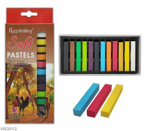 Keep Smiling soft pastels pack of 12 colors for drawing shading and blending art