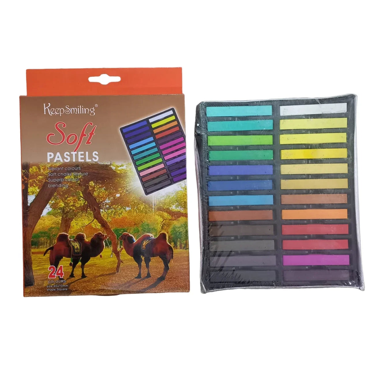 Keep Smiling soft pastels pack of 24 colors for drawing shading blending and art projects