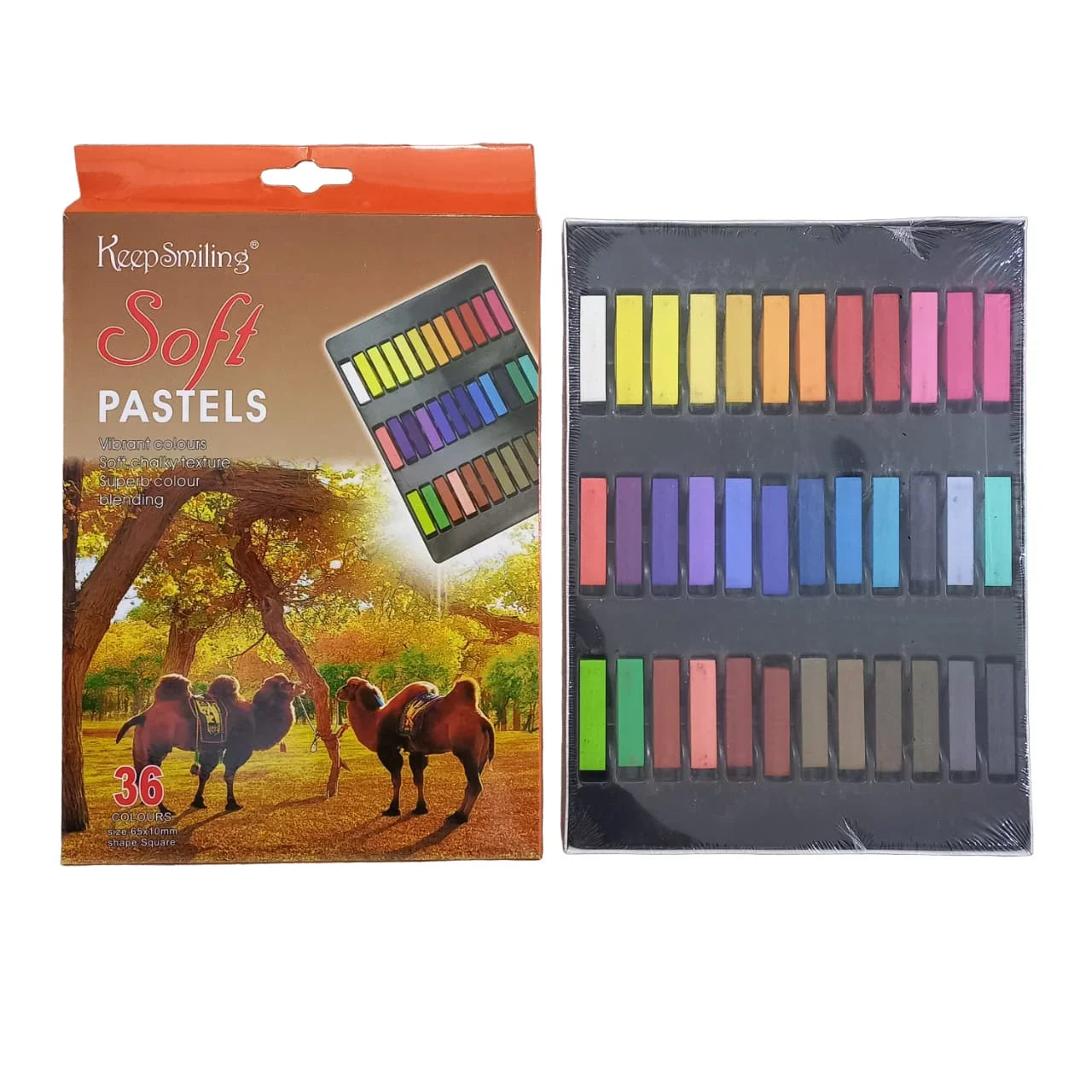 Keep Smiling soft pastels pack of 36 colors for drawing shading blending and art projects