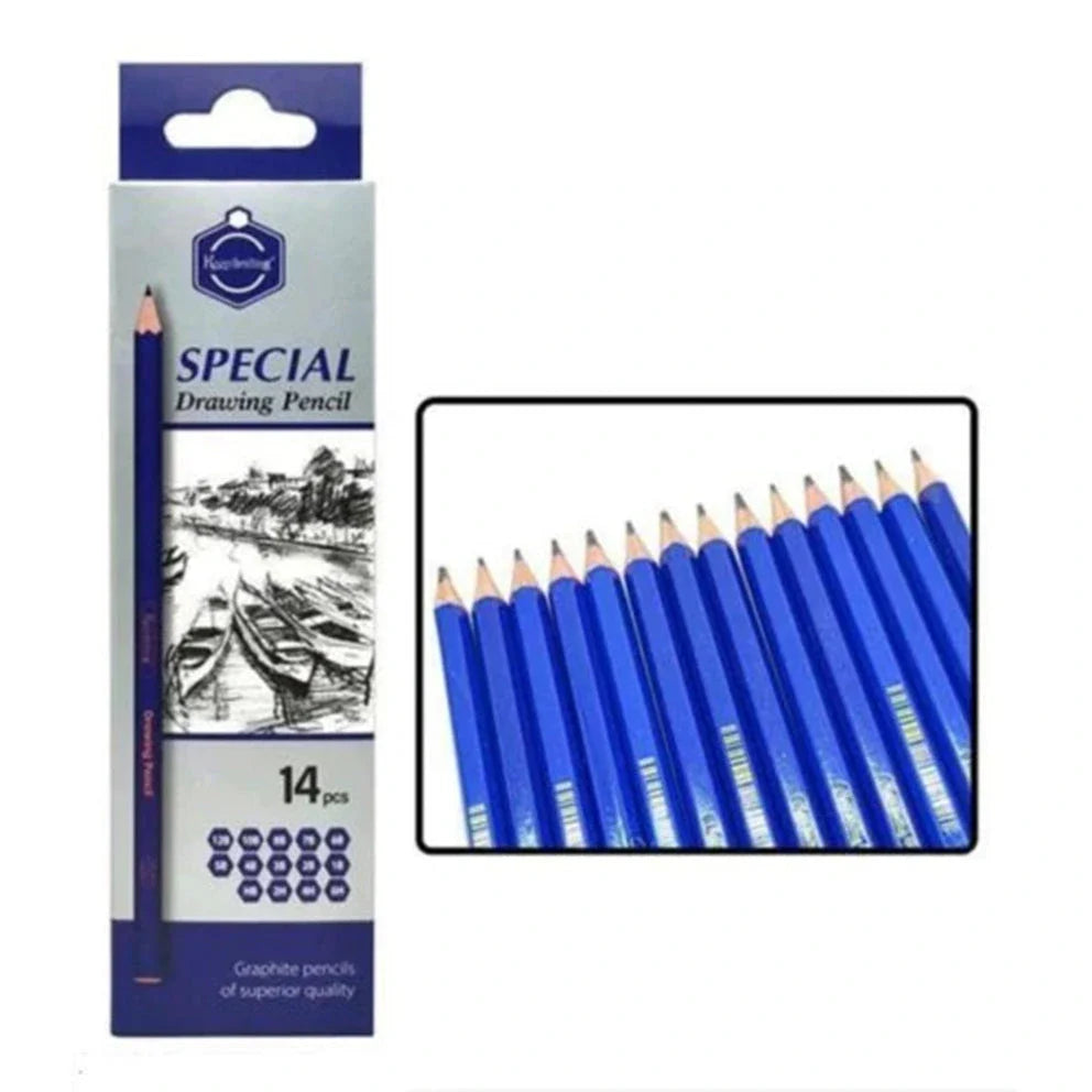 Keep Smiling special drawing and sketching pencils 14 pcs set for artists and students