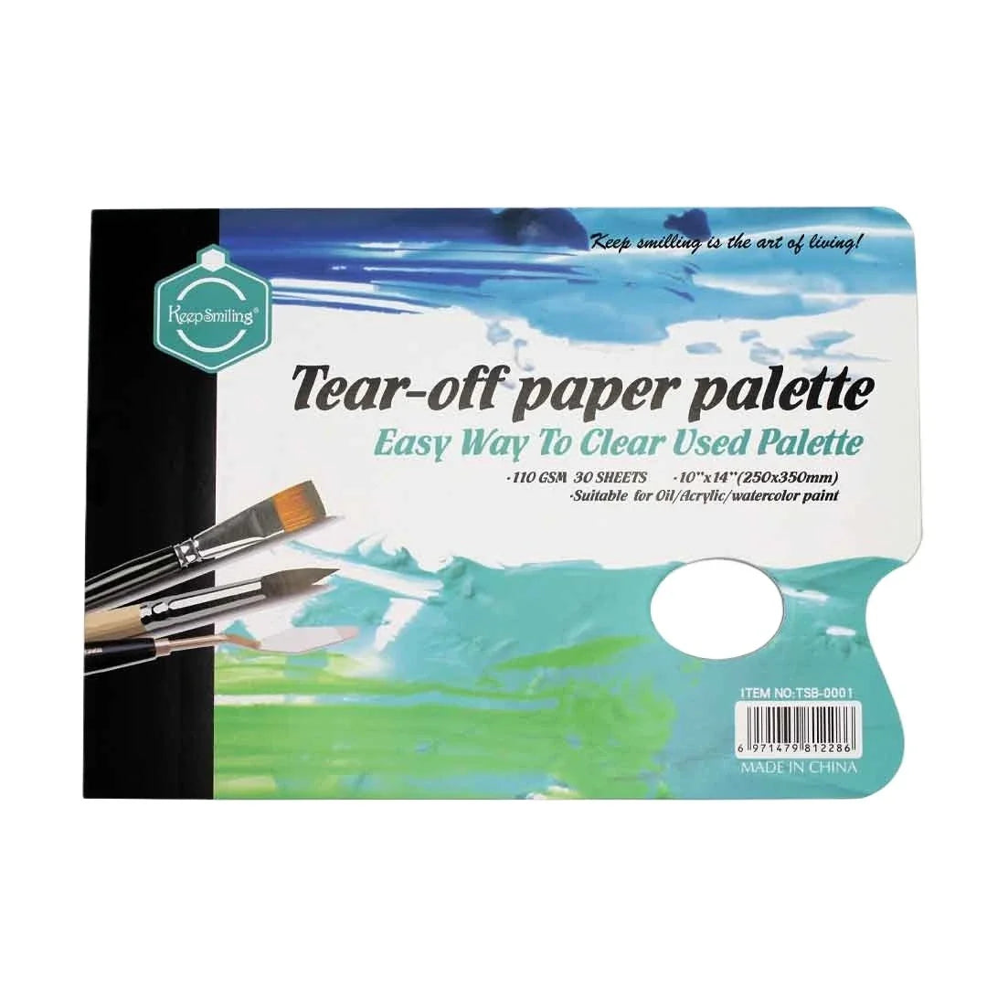 Keep Smiling tear-off paper palette, 110g, 30 pages for watercolor, acrylic, and gouache painting