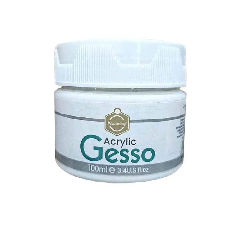 Keep Smiling white acrylic gesso primer 100ml for canvas and painting surfaces