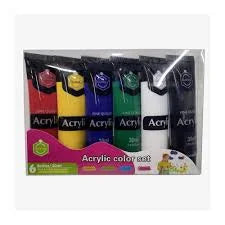 Keep Smiling acrylic paint set, 6 tubes of 30ml, vibrant colors for painting, crafts, and creative projects