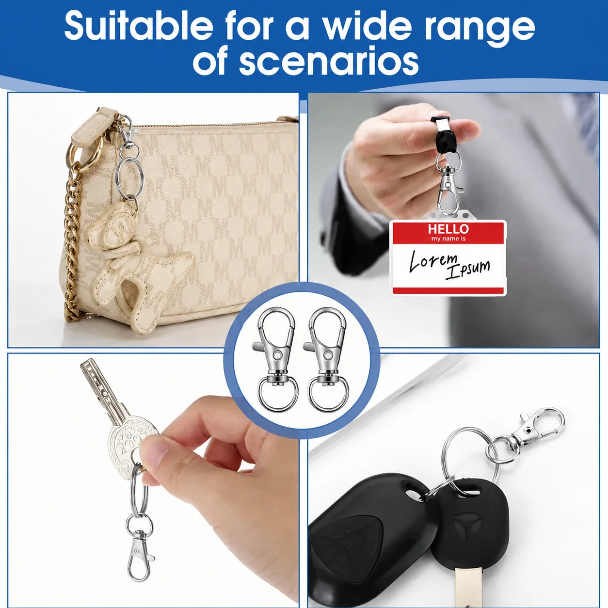 Keychain Set with Swivel Lobster Clasps 5 Pieces – Keychain Making Supplies