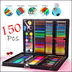 Kids colouring kit 150 pcs colour box set with crayons pencils markers and art supplies for children
