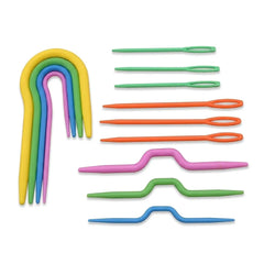 13-piece knitting cable needle set for cable knitting and stitch management