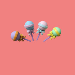 Candy Land 1 box of 4 small / mini erasers (1-3cm) / fancy erasers / rubbers - stationery rubber for kids - girls and boys