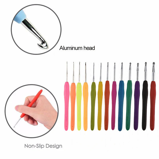 Soft grip ergonomic crochet hook for knitting crochet and DIY yarn projects