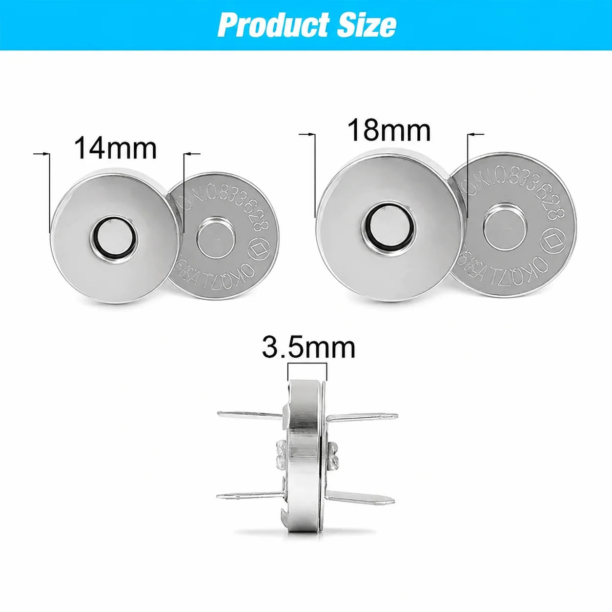 5 pieces magnetic buttons for bags magnetic snap fasteners for handbags purses wallets pouches and DIY sewing crafts