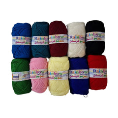Rainbow double knit yarn ball 3ply for knitting crochet and DIY craft projects