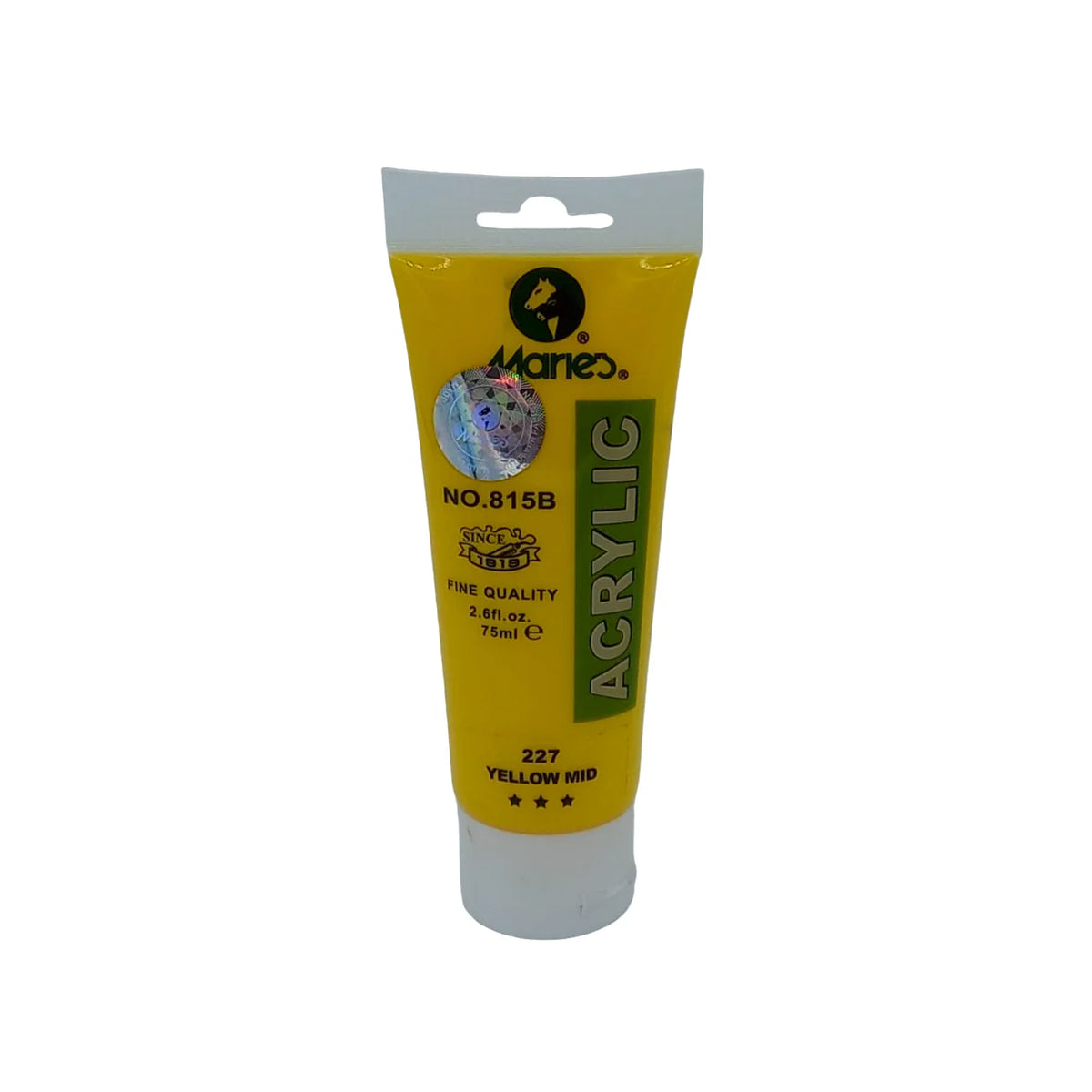 Marie's Acrylic Paint 75ml tube in shade 227 Yellow Mid