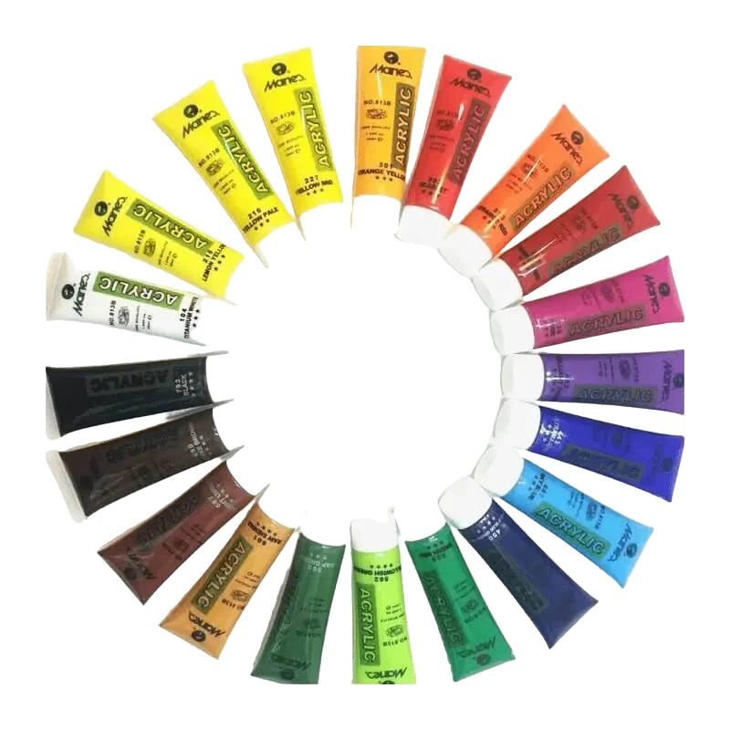 Pack of 12 Marie's 75 ml acrylic paint tubes in various colors