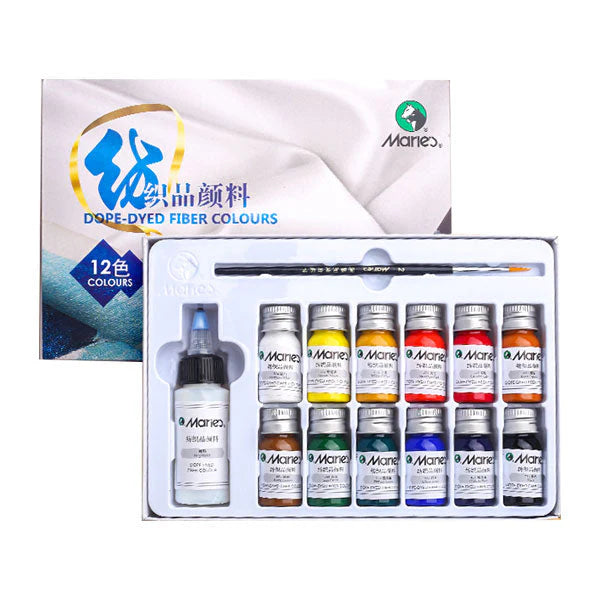 Marie’s dope dyed fiber permanent fabric paint set of 12 colors for textile and fabric painting