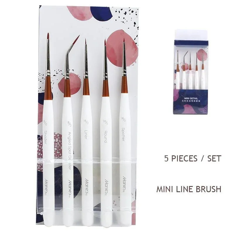 Marie’s mini nylon fine line paint brush 5 pcs set for detailing and miniature painting