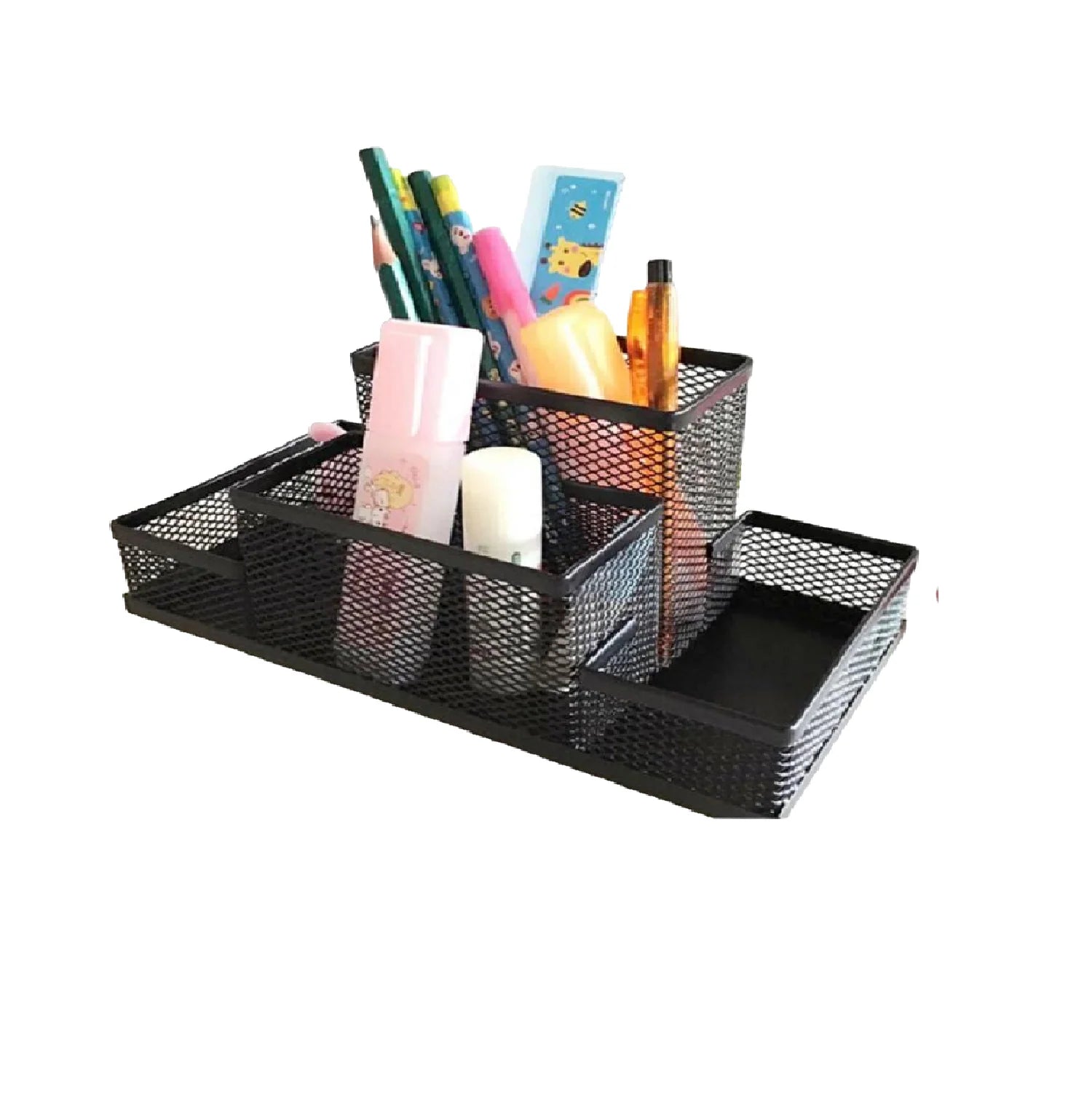 Black metal pen stand stationery holder desk organizer for office and home use